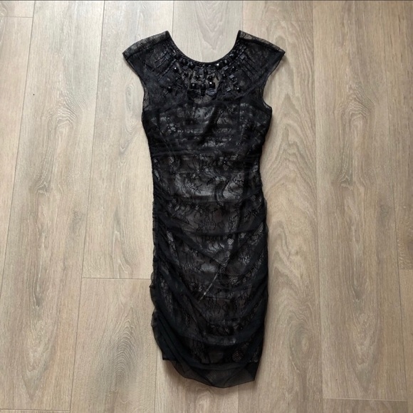 FINAL PRICE NEW Bebe crystal lace saige dress - Picture 3 of 6